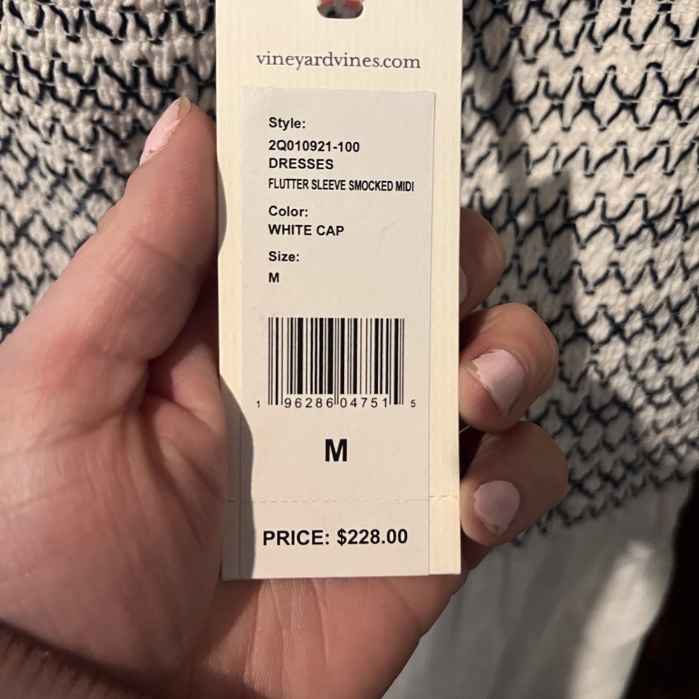 NWT Vineyard Vines ruffle sleeve smocked linen midi dress - medium - Picture 4 of 6